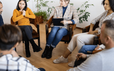 people gathering to share advice