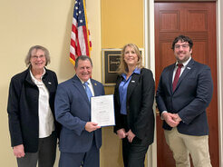 From left to right: Kathy Hammitt, Congressman Morelle, Janet Church, and Matt Makara. The Sjögren's Foundation and Congressman Morelle introducing a Resolution to the US House of Representatives